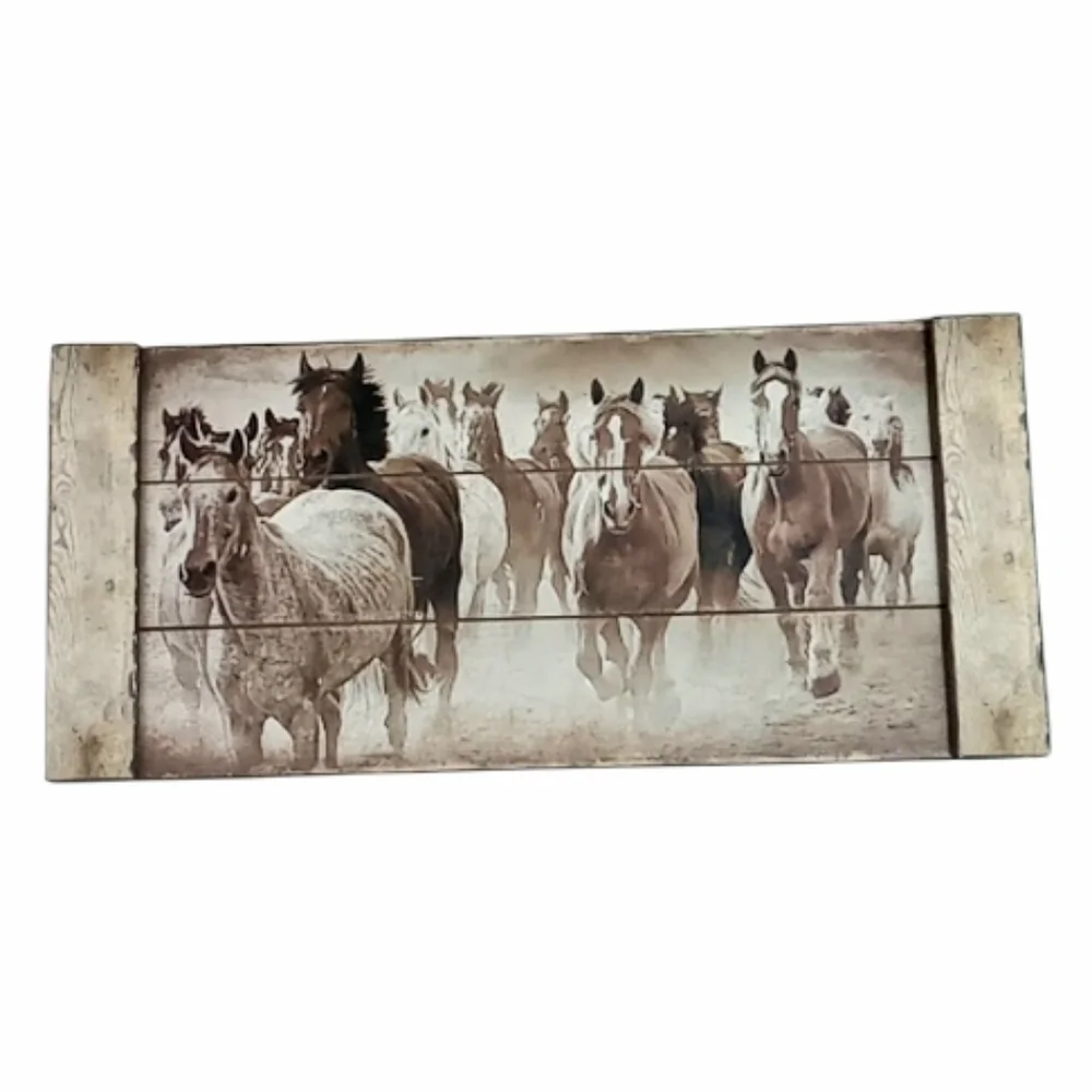 Hobby Lobby Running Horses Rustic Wood Wall Hanging